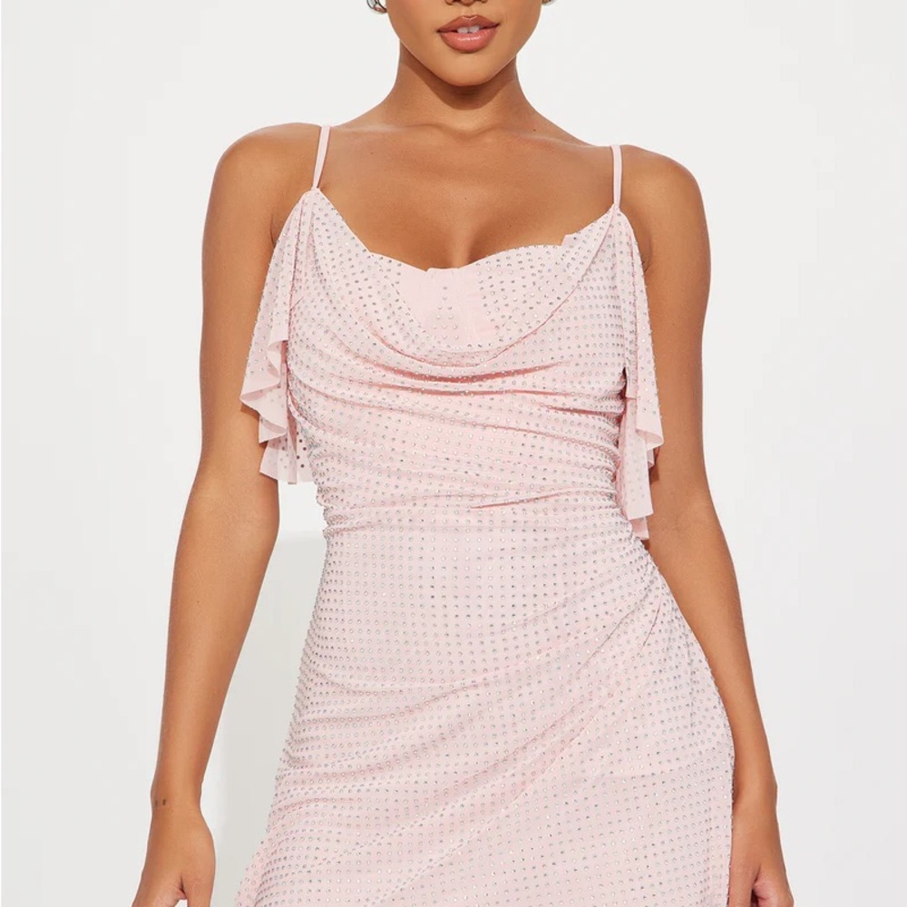 Fashion Nova pink rhinestone dress